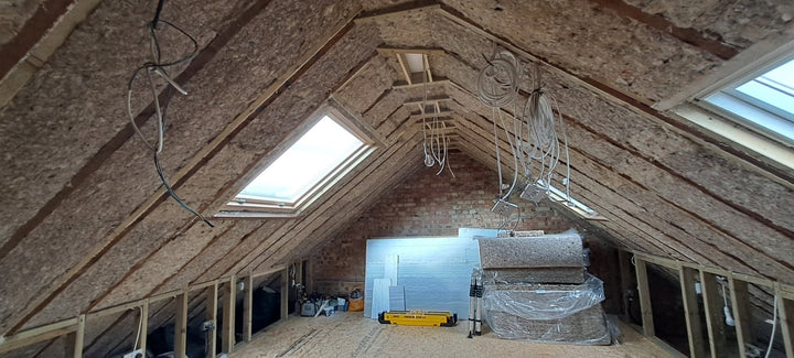 Attic Roof Rafter Insulation using Sisalwool